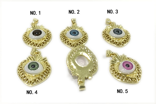 PEND27 22*25mm copper evil eye pendant gold plated
