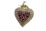 Pend66 17mm copper heart pendant pave zirconia gold plated