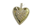 Pend78 37mm copper heart pendant pave zirconia gold plated