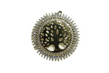 Pend90 30mm copper pendant pave zirconia gold plated