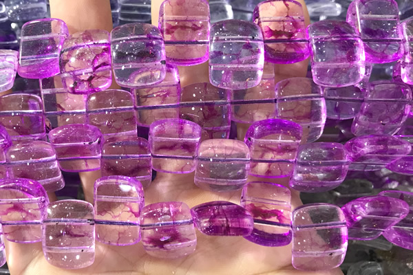 QUAR62 14 inches 13*18mm dyed crackle quartz beads