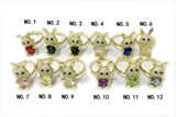RING09 12*26mm copper rabbit rings mountain gold plated