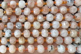 ROND213 15 inches 6*8mm faceted rondelle sunstone gemstone beads