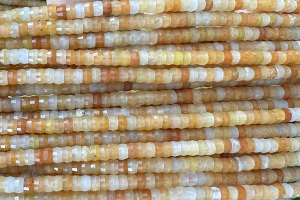 ROND232 15 inches 2.5*4mm faceted heishi yellow aventurine beads