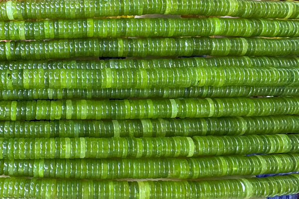 ROND261 15 inches 1.5*6mm heishi jade gemstone beads