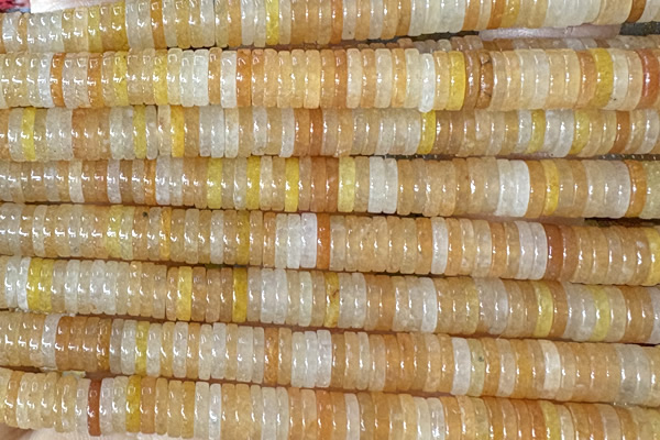 ROND266 15 inches 1.5*6mm heishi pink aventurine jade beads