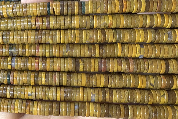 ROND268 15 inches 1.5*6mm heishi jasper gemstone beads