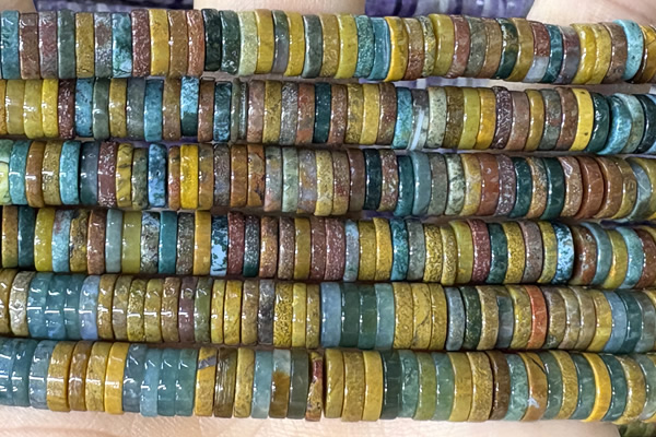 ROND287 15 inches 1.5*6mm heishi ocean agate beads