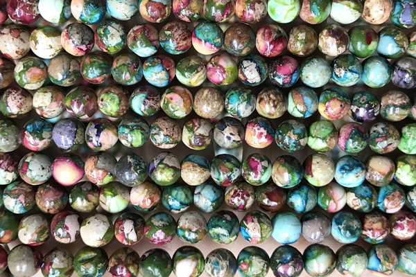 SEAS55 15 inches 6mm round dyed imperial jasper beads