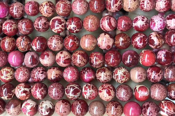 SEAS75 15 inches 8mm round dyed imperial jasper beads