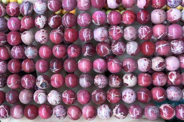 SEAS76 15 inches 8mm round dyed imperial jasper beads