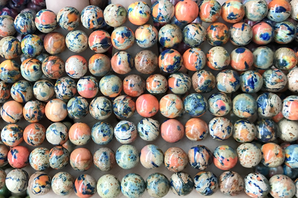 SEAS80 15 inches 8mm round dyed imperial jasper beads