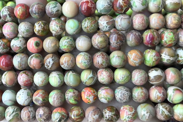 SEAS85 15 inches 8mm round dyed imperial jasper beads