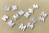 Shel27 10*10mm Natural White Shell Alphabet Letter Pendant