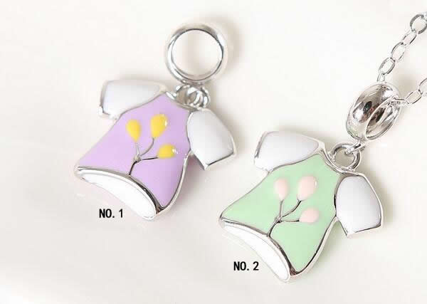 Silv130 14*20mm 925 Sterling Silver Clothes Pendant Enamel Plated