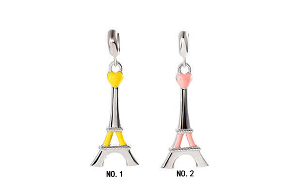 Silv143 11.2*30.5mm 925 Sterling Silver Pendant Enamel Plated