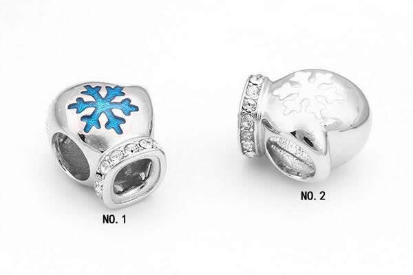 Silv171 10*11.5mm 925 Sterling Silver Beads Enamel Plated