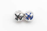 Silv172 10.6*11.8mm 925 Sterling Silver Beads Enamel Plated