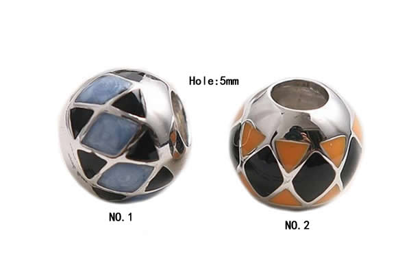 Silv179 11*12mm 925 Sterling Silver Beads Enamel Plated