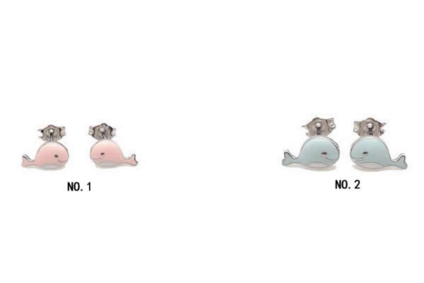 Silv192 6.2*11mm 925 Sterling Silver Stud Earrings Enamel Plated