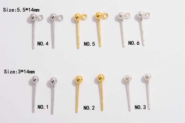 Silv52 3*14mm – 5.5*16mm 925 sterling silver earrings plated