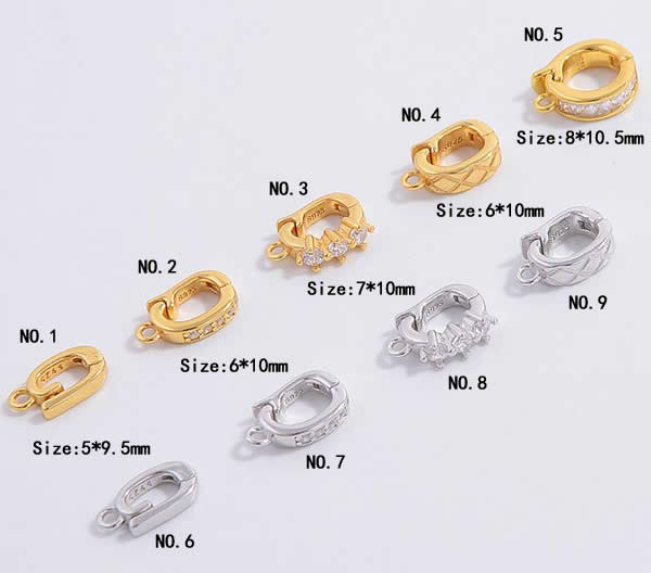 Silv57 5*9.5mm – 8*10.5mm 925 sterling silver lobster claw clasp plated