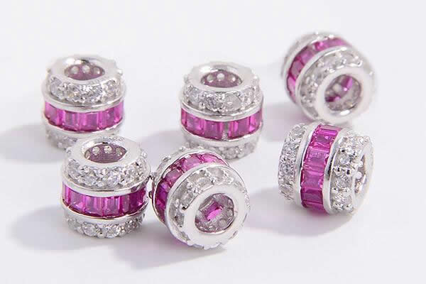 Silv76 5.7*6.2mm Cubic Zirconia Micro Pave 925 Sterling Silver