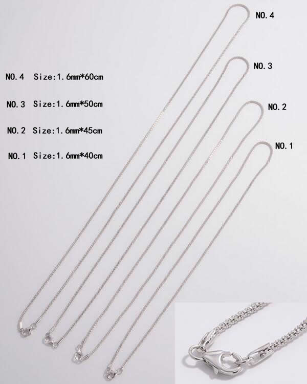 Silv90 1.6mm*40cm – 1.6mm*60cm 925 Sterling Necklace Chain