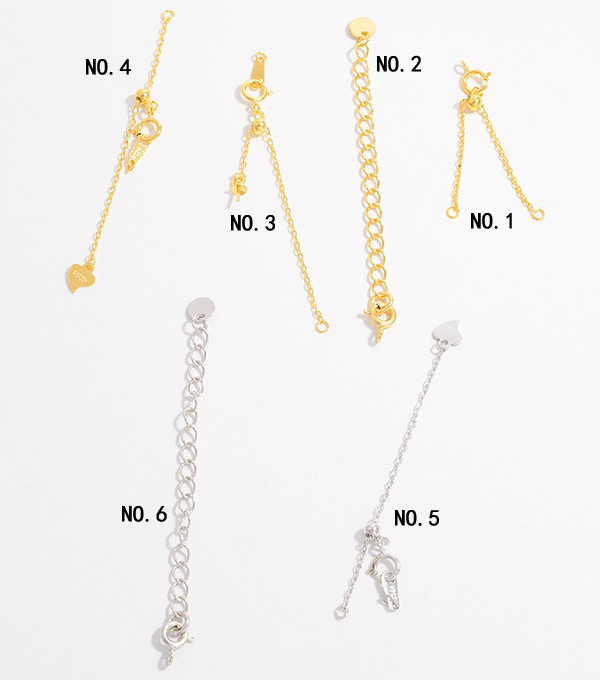 Silv09 50mm ~ 70mm 925 sterling silver extender chain plated