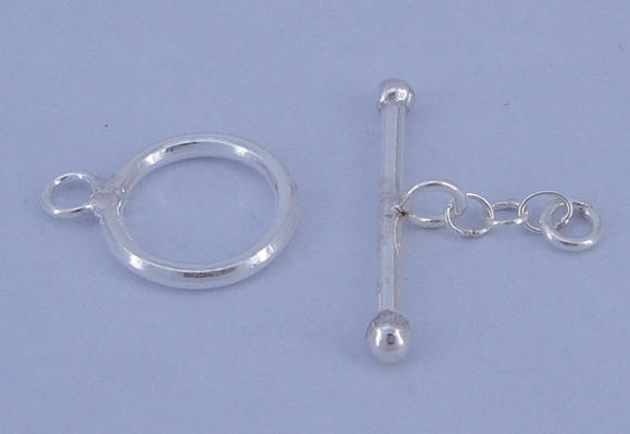SSC09 5pcs 12mm donut 925 sterling silver toggle clasps