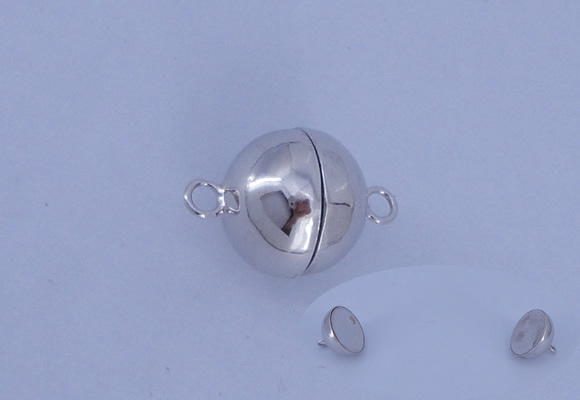 SSC105 2pcs 16mm round 925 sterling silver magnetic clasps