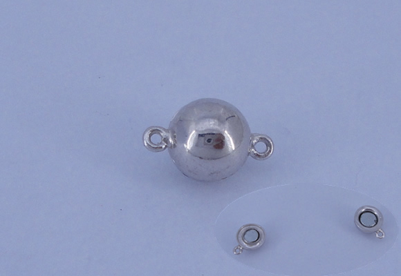 SSC107 5pcs 8mm round 925 sterling silver magnetic clasps