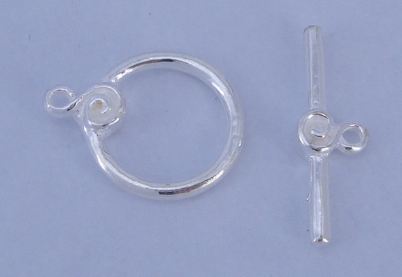 SSC12 5pcs 14mm donut 925 sterling silver toggle clasps