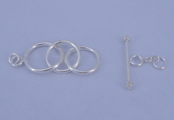 SSC15 5pcs 12mm - 14mm donut 925 sterling silver toggle clasps