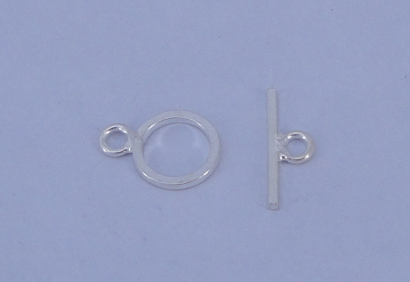 SSC16 5pcs 8mm donut 925 sterling silver toggle clasps