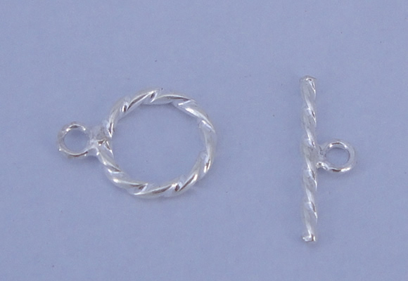 SSC17 5pcs 8.5mm donut 925 sterling silver toggle clasps