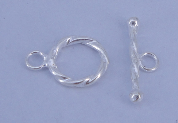 SSC23 5pcs 11mm donut 925 sterling silver toggle clasps