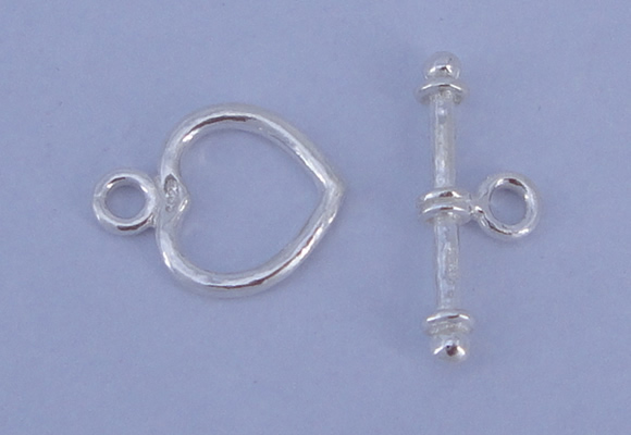 SSC27 5pcs 11*14mm heart 925 sterling silver toggle clasps