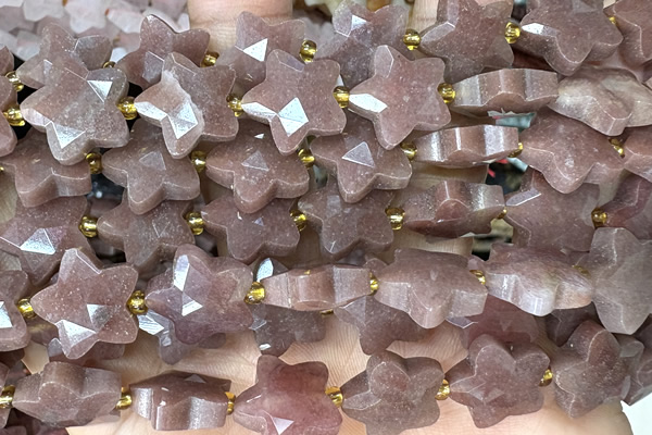 STAR47 15 inches 14mm faceted star jade gemstone beads