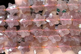 STAR49 15 inches 14mm faceted star strawberry quartz beads