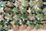 STAR52 15 inches 14mm faceted star unakite gemstone beads