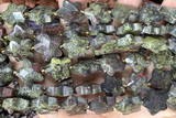STAR53 15 inches 14mm faceted star bronze green gemstone beads