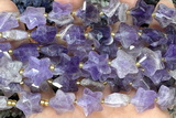 STAR59 15 inches 14mm faceted star amethyst gemstone beads