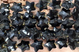 STAR65 15 inches 14mm faceted star black onyx beads