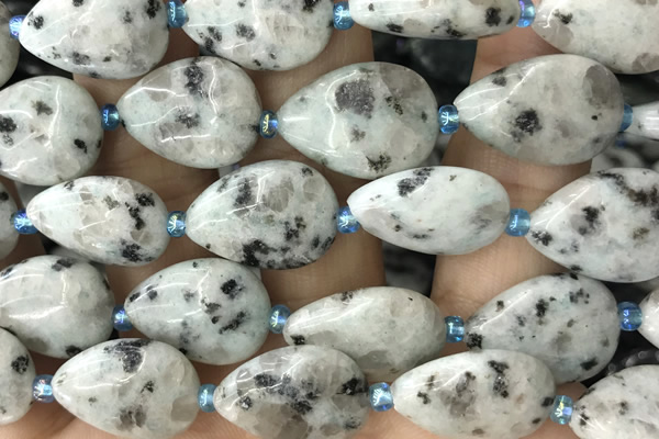 TEAR08 15 inches 13*18mm flat teardrop sesame jasper beads
