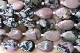 TEAR14 15 inches 13*18mm flat teardrop rhodonite gemstone beads