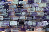 TUBE116 15 inches 6*11mm - 8*14mm faceted tube fluorite beads