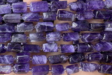 TUBE117 15 inches 6*11mm - 8*14mm faceted tube amethyst beads