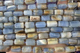 TUBE118 15 inches 6*11mm - 8*14mm faceted tube blue calcite beads