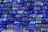 TUBE121 15 inches 6*11mm - 8*14mm faceted tube lapis lazuli beads